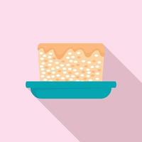 Rice cake icon, flat style vector