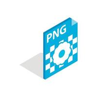 PNG image file extension icon, isometric 3d style vector