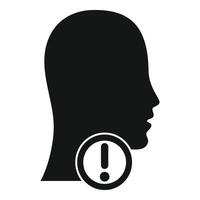 Attention thyroid system icon, simple style vector