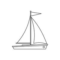 Yacht icon, outline style vector