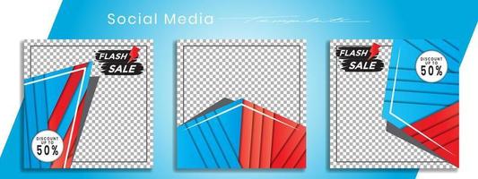 Editable instagram templates. Social media story and post frames. Layout design for marketing promotions. Cover. Set of sale banner template. Social network Backgrounds. Square puzzles. vector