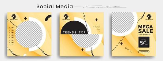 Editable instagram templates. Social media story and post frames. Layout design for marketing promotions. Cover. Set of sale banner template. Social network Backgrounds. Square puzzles. vector