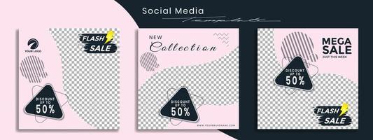 Editable social media templates, Instagram story collections and post frame templates, layout designs, Mockups for marketing promotions, covers, banners, backgrounds, square puzzles, vector elements