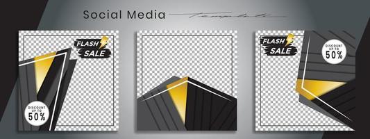 plantillas de instagram editables. historia de las redes sociales y marcos de publicaciones. Diseño de maquetación para promociones de marketing. cubrir. conjunto de plantilla de banner de venta. fondos de redes sociales. rompecabezas cuadrados. vector