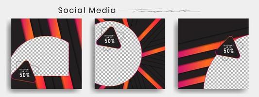 Editable instagram templates. Social media story and post frames. Layout design for marketing promotions. Cover. Set of sale banner template. Social network Backgrounds. Square puzzles. vector