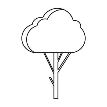 Tree icon, outline style vector