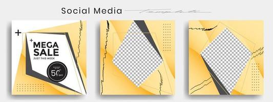 Editable instagram templates. Social media story and post frames. Layout design for marketing promotions. Cover. Set of sale banner template. Social network Backgrounds. Square puzzles. vector