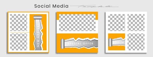 Editable instagram templates. Social media story and post frames. Layout design for marketing promotions. Cover. Set of sale banner template. Social network Backgrounds. Square puzzles. vector