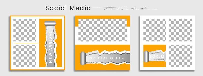 Editable instagram templates. Social media story and post frames. Layout design for marketing promotions. Cover. Set of sale banner template. Social network Backgrounds. Square puzzles. vector