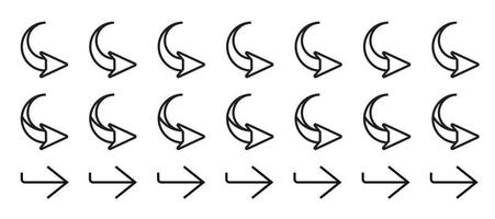 Line art vector icon a arrows sign, arrow symbol set for apps or websites