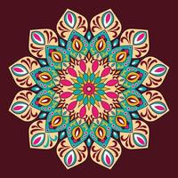 colorido mandala único con diseño floral. vector