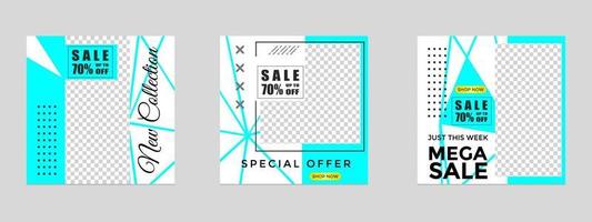 Editable social media templates, Instagram story collections and postal frame templates, layout designs, Mock-up for marketing promotions, covers, banners, backgrounds, square puzzles, vector elements