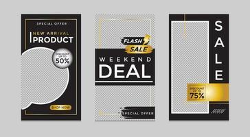 Editable social media templates, Instagram story collections and postal frame templates, layout designs, Mock-up for marketing promotions, covers, banners, backgrounds, square puzzles, vector elements