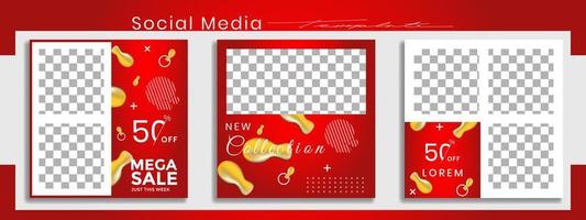 Editable instagram templates. Social media story and post frames. Layout design for marketing promotions. Cover. Set of sale banner template. Social network Backgrounds. Square puzzles. vector