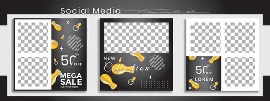 Editable instagram templates. Social media story and post frames. Layout design for marketing promotions. Cover. Set of sale banner template. Social network Backgrounds. Square puzzles. vector