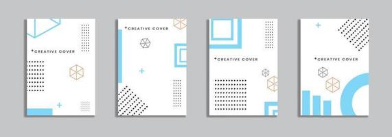 Cover design with memphis style. background of geometric shapes. minimal pattern. Can be used for banners, placards, posters, leaflets, etc. Vector template