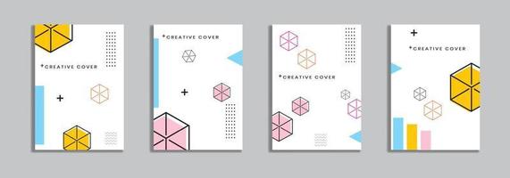 Cover design with memphis style. background of geometric shapes. minimal pattern. Can be used for banners, placards, posters, leaflets, etc. Vector template