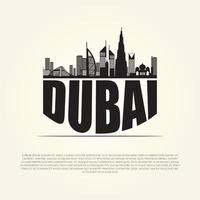 vista de la ciudad de dubai con estilo de corte de papel vector