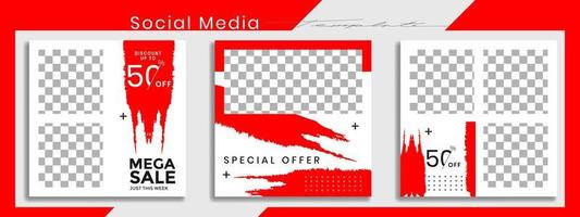 Editable instagram templates. Social media story and post frames. Layout design for marketing promotions. Cover. Set of sale banner template. Social network Backgrounds. Square puzzles. vector