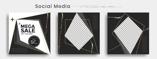 Editable instagram templates. Social media story and post frames. Layout design for marketing promotions. Cover. Set of sale banner template. Social network Backgrounds. Square puzzles. vector