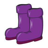 Rubber boots icon, cartoon style vector