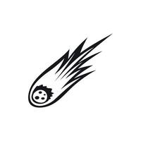 Falling meteor with long tail icon, simple style vector