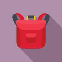 Small backpack icon, flat style vector