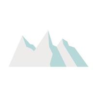Snowy mountains icon, flat style vector