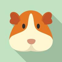 icono de cara cavy, estilo plano vector