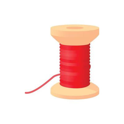 Spool of thread icon, cartoon style