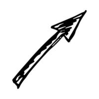 Hand drawn ink arrow illustration in sketch style. Business doodle clipart. Single element for design vector
