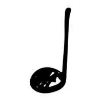 Music note doodle. Hand drawn musical symbol. Single element for print, web, design, decor, logo vector