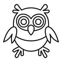 Kid owl icon, outline style vector