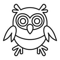 Kid owl icon, outline style vector