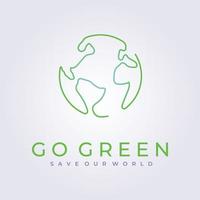 go green, saving the world logo icon template vector illustration design