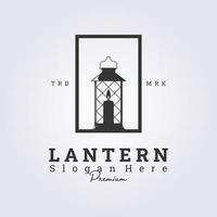 lantern candle badge silhouette logo retro vintage style vector illustration design