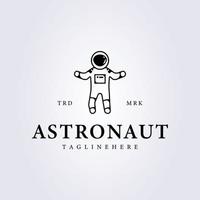 simplicidad astronauta hombre vector logo icono línea ilustración diseño