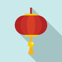 Traditional chinese lantern icon, flat style vector