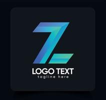 diseño moderno de la plantilla del logotipo de la letra 7 z. el mejor concepto de diseño de alta calidad y el moderno estilo comercial de letras de colores degradados. logotipo vectorial abstracto de estilo minimalista. vector