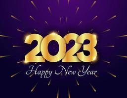 2023 A Happy New Year congrats. Stained Luxury Art Logotype Concept. Yellow backdrop. Abstract Isolated Graphic Design Template. Minimalist Background For Banner Card Design. vector