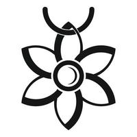 icono de collar de flores, estilo simple vector