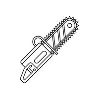 Chainsaw icon, outline style vector