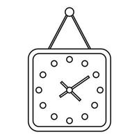 icono de reloj, estilo de esquema vector