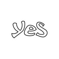 Word yes icon, outline style vector