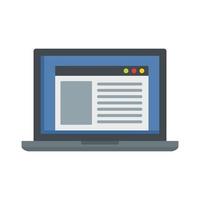 Virtual computer learning icon, flat style vector