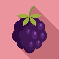 Forest blackberry icon, flat style vector