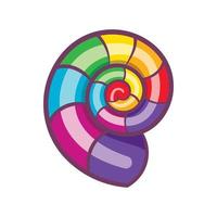 Curl in colours of LGBT icon, cartoon style vector