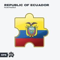 Republic of Ecuador Flag Puzzle vector