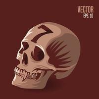 Skull Number 7 Illustration vector