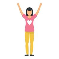 Volunteer girl icon, flat style vector